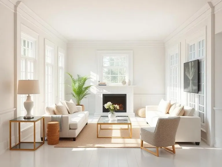 Freshly painted residential living room interior